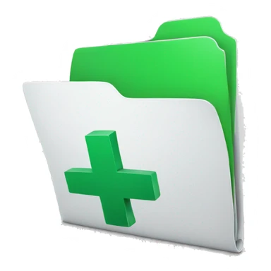 folder with green plus sign sticker