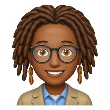 Clever smile with locs and glasses  sticker