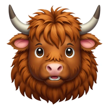 Single color highland cow emoji sticker