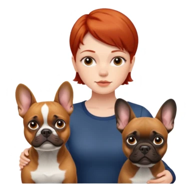 Redhead girl with french bulldog and belgian malinua sticker