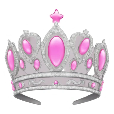 pink and silver princess tiara sticker