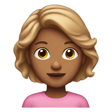 Tan girl with light brown hair wearing pink sticker