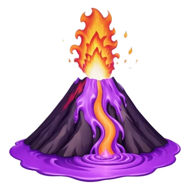 A volcano errupting only with a pure purple liquid and purple fire sticker