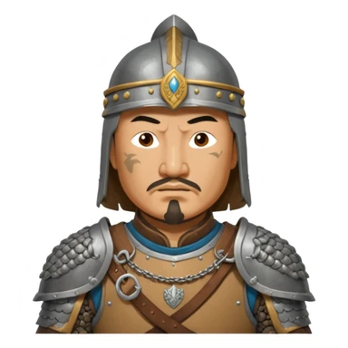 portrait of Genghis Khan in armor rotated 45 degrees to the right sticker