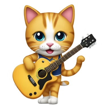 cheerleader cat with a guitar sticker