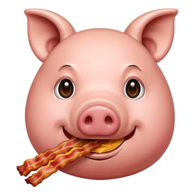 Pig eating bacon  sticker