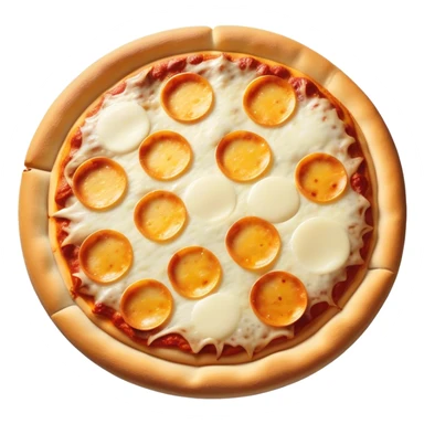 Hyper-realistic, delicious whole cheese pizza sticker