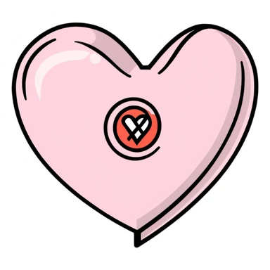 Wu-Tang Clan W symbol inside a heart sticker