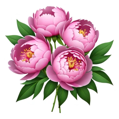 a bouquet of peonies in a paper sticker