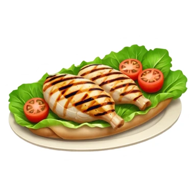 Lettuce wrapped grilled chicken with grilled chicken breast, tomato, lettuce. sticker