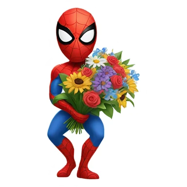 spider-man holding flowers sticker