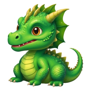 fat choncc baby green dragon sticker