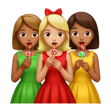 Three mean girls red green yellow candy sticker