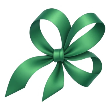 looped green ribbon sticker