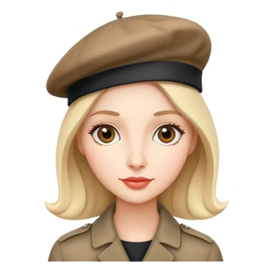 Parisian woman wearing a beret hat sticker