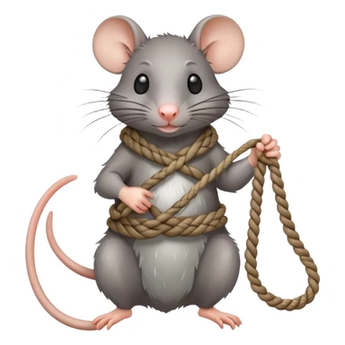 A rat holding a rope sticker