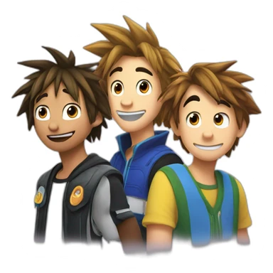 sora, goofy and donald sticker