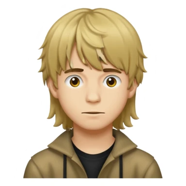Young man have hair  shaggy long, bang, straykids emoji sticker