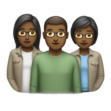 three people programming together sticker