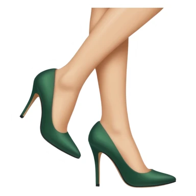 light skin female legs close up in dark green pumps sticker