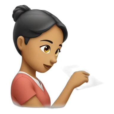 a girl looking at a timetable sticker