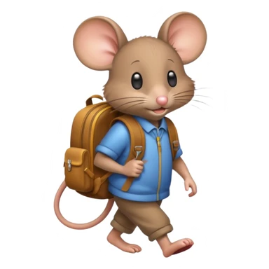 Souris qui va à l'école sticker