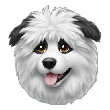 black and white fluffy dog sticker