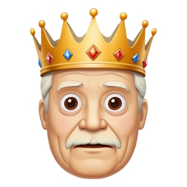 White old man with a Burger King crown on  sticker