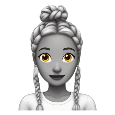 Woman with braids mixed black and white sticker