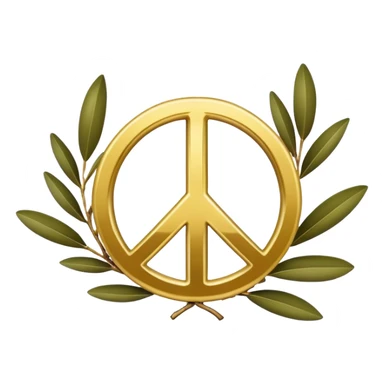 peace symbol with olive branch sticker