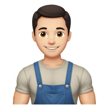 Adult male, light skin, friendly smile, casual farm-style clothes, relaxed posture, muscular, approachable, completely unique from other male roles sticker