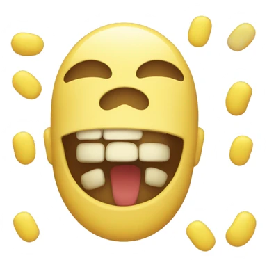 emoji with the yellow bone in the mouth sticker