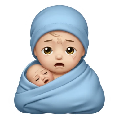 swaddled baby crying sticker