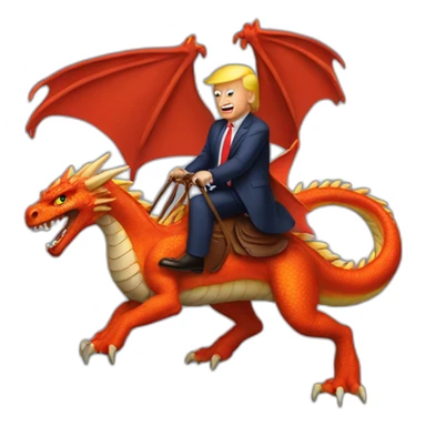 trump riding a dragon sticker