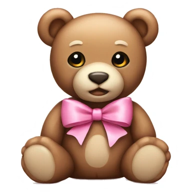 teddy bear with pink bow  sticker