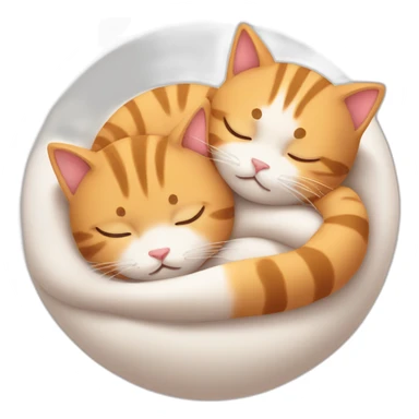 Two cats cute sleeping sticker