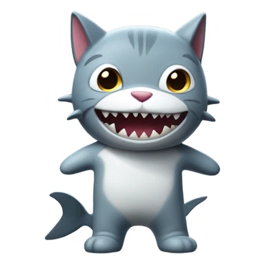 Adorable cat in shark costume  sticker
