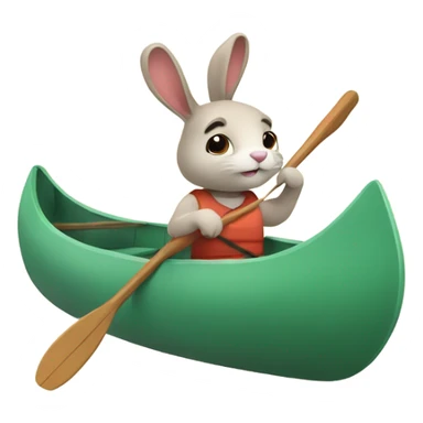 Bunny in canoe sticker