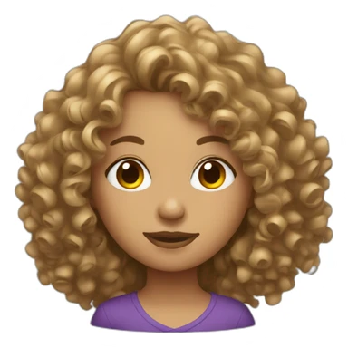 camera woman curly hair sticker