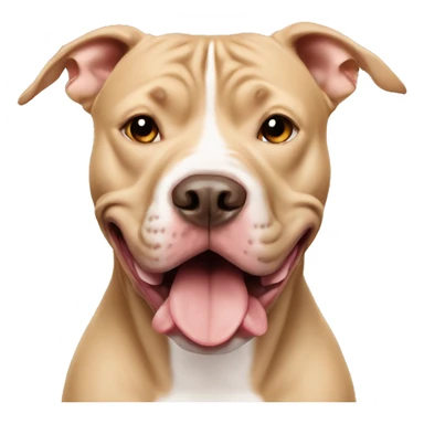 Hungry beige pitbull sticker