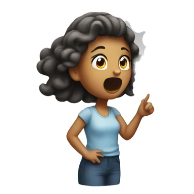 A girl blowing air sticker