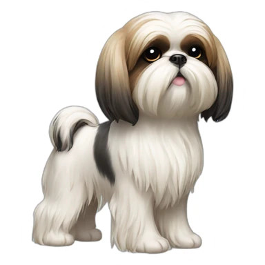 Dog Shih Tzu with long wool full-height stand up sticker