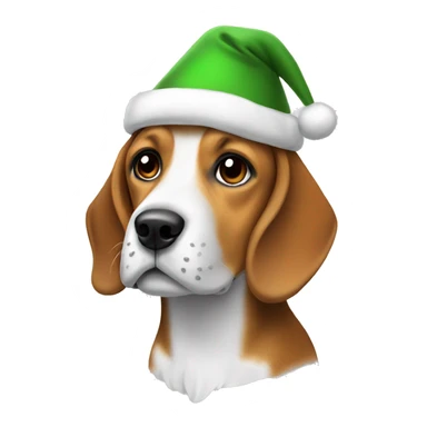 Beagle were Christmas hat sticker