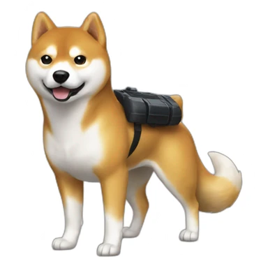 shiba iny agent 007 sticker