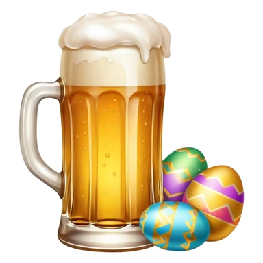Beer with Easter eggs sticker
