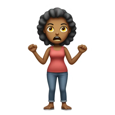 angry woman figure with two hands on the sides of her belly sticker