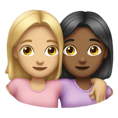 Two girls cuddling  sticker