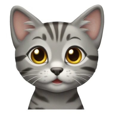 Gray tabby kitten sticker