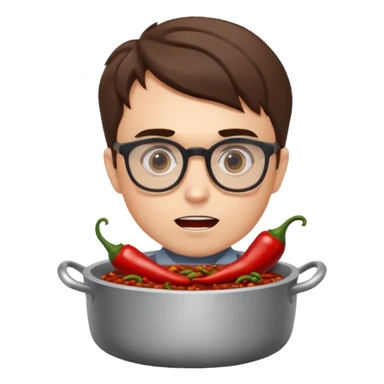 Charlie Kirk in a pot of chili sticker