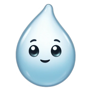 happy white droplet swimming, no water, only white liquid, with tail swimming, make the tail a bit squiddly,   sticker